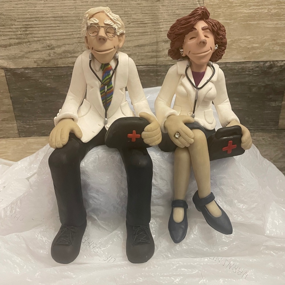 G Manning Limited Edition Doctor Figurines Clay Caricature Shelf Sitters Set